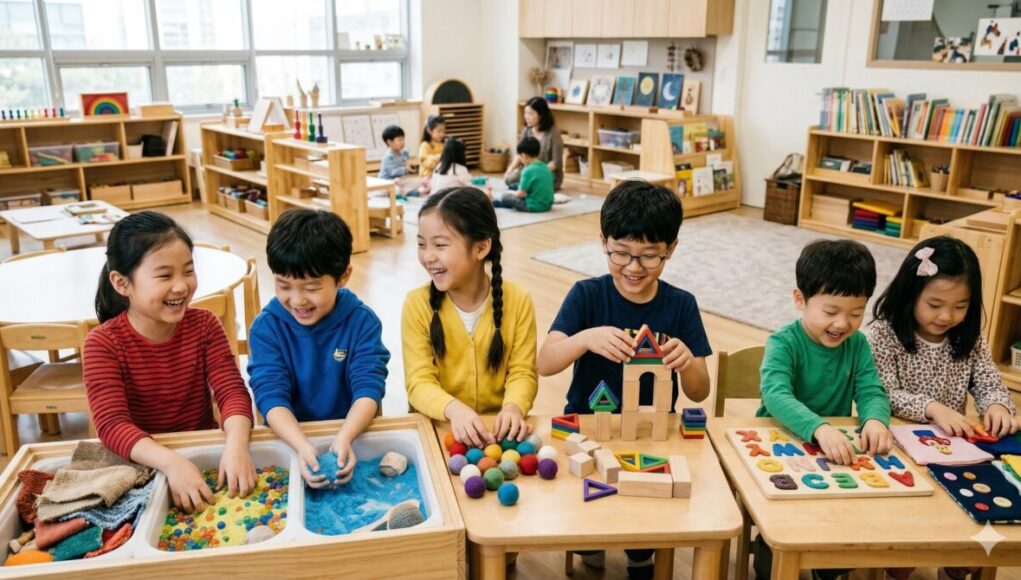 어린이 오감체험하는 모습